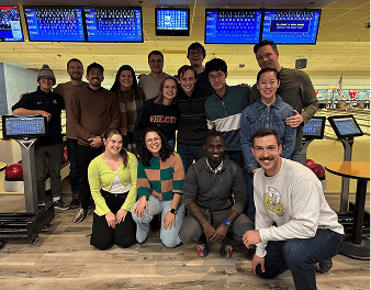 Redeemer Ann Arbor campus ministry getting together for a night of bowling